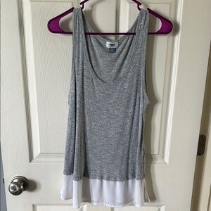 Gray and White Women's Tank Top